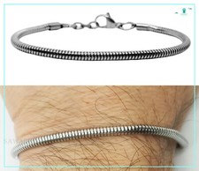 Bracciale uomo in acciaio inox coda di topo braccialetto catena snake unisex