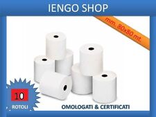 10 ROTOLI TERMICI MM.80 X 80 METRI - CARTA CERTIFICATA DI ALTA QUALITA'