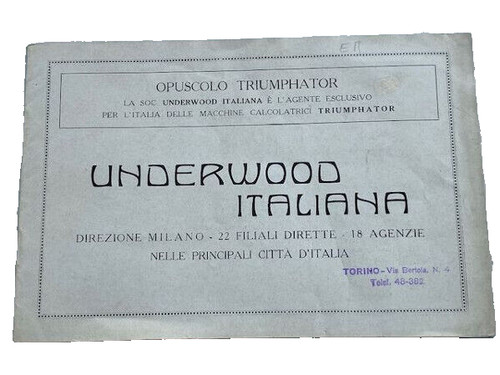 Macchina scrivere underwood - da,