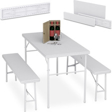 Tavolo Da Birreria Con Panche, Set Da Giardino Con Panchine E Tavolino Pieghevol