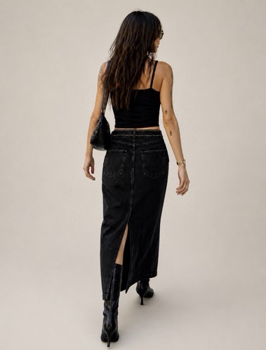 Gonna midi zara - zara, denim