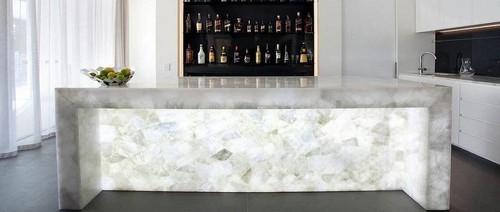 Bancone bar quarzo - , bianco