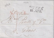 8261-REGNO DI SARDEGNA, PREF.,DA NIZZA A GENES, A PARODI, TESTO IN FRANCESE,1842