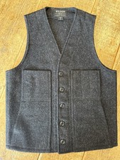 Filson gilet vest giacca Liner Wool Mackinaw Workwear tg XS Made USA Grigio