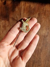 Spilla antica coccodrillo vintage in argento e swarovski gioiello donna 