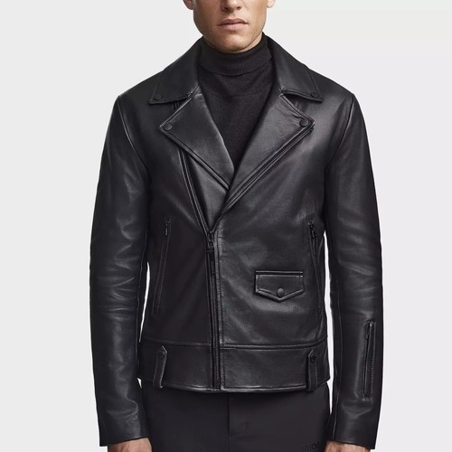 Giacca pelle nera - , uomo