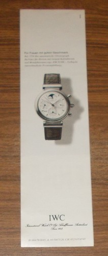 Rara pubblicità vintage iwc - vintage,