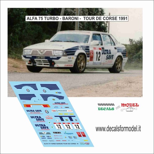 Decals alfa romeo 75 - 1:43,