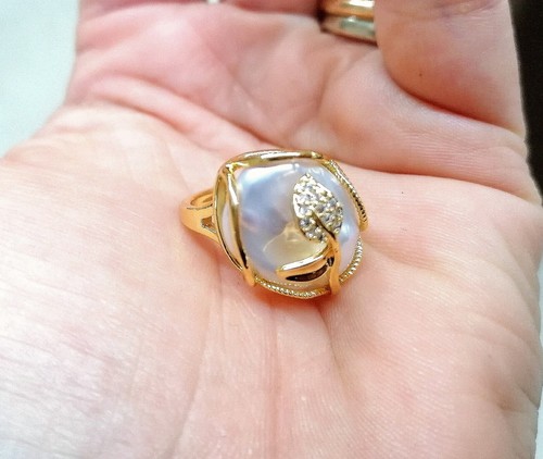 Anello acciaio oro grande - anello,