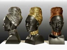 Scultura mezzobusto Donna africana Statua Donna Etnica Orientale statua moderna