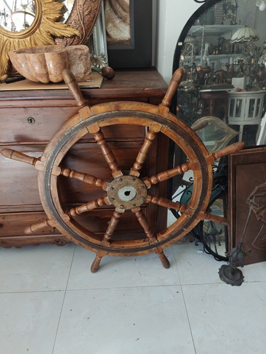 Antico timone legno con - timone,