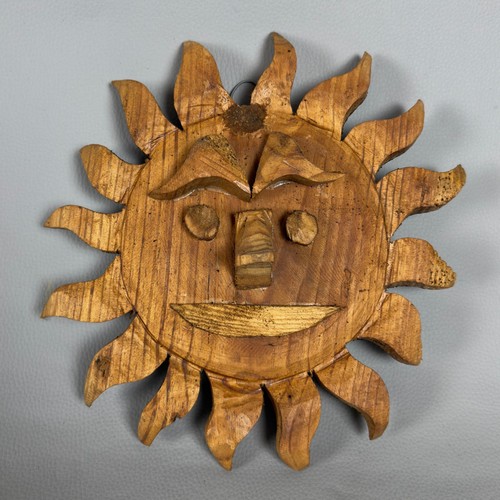 Scultura sole muro legno - muro,
