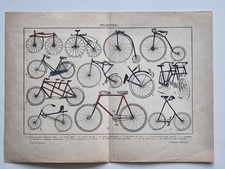 Antica Illustrazione Bici Storiche 1800 - Storia del Velocipede 1° Edizione