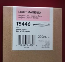 10-2020 inchiostro originale Epson 220 ml T5446 stilo magenta chiaro 4000/9600 nuovo con scatola