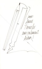 Valerio ADAMI. Dessin-dédicace original signé, 1988