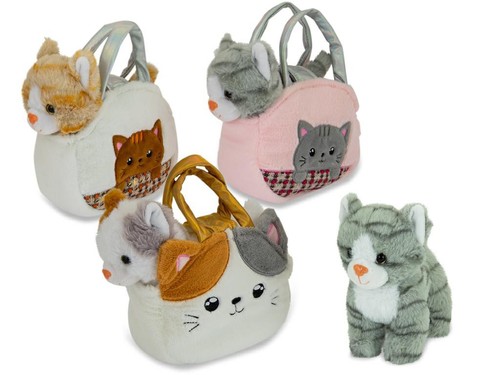 Peluche borsa gatto ass - 3,
