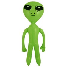 1 X GONFIABILE BLOW UP ALIEN E.T VERDE SPACE MAN MARZIANO 64CM PROP FESTA