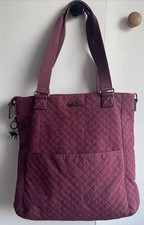 Borsa trapuntata Kipling rosso bordeaux portachiavi scimmia ha segni all'interno shopper borsetta