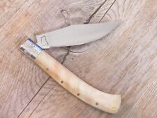 COLTELLO ARTIGIANALE 20 CM arburesa manico corno muflone  scuoio sardo incisione