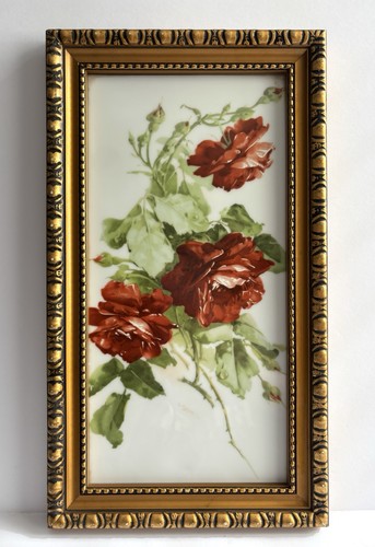 Vtg ornate gold framed red - vtg,
