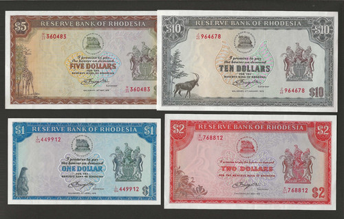 Rhodesia 5 10 dollari - rhodesia, $5