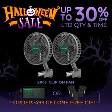 2PZ Mars Hydro 6'' Tenda da Coltivazione Clip Ventilatore Autooscillante Smart, Controllato APP