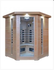 Sauna ad infrarossi 4 posti angolare legno Hemlock canadese 1,5m x 1,5m x 1,9m