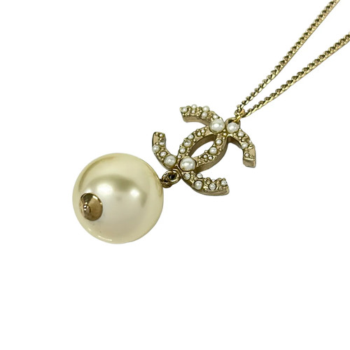 Collana chanel oro crema - collana,