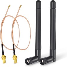 Antenna Wifi 2,4Ghz 5Ghz 5,8Ghz Bibanda 3Dbi MIMO Cavo da U.FL a RP-SMA 30cm