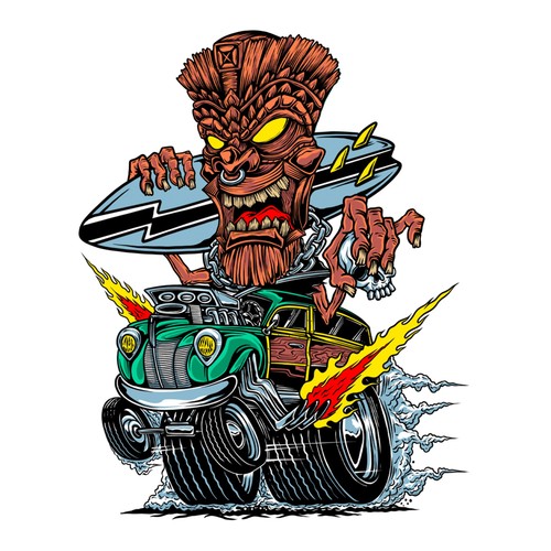 Adesivo monster hot rod - hot, tavola
