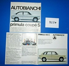 N°11250 /  AUTOBIANCHI primula coupé S / primula 65 C /  2 documents 1968