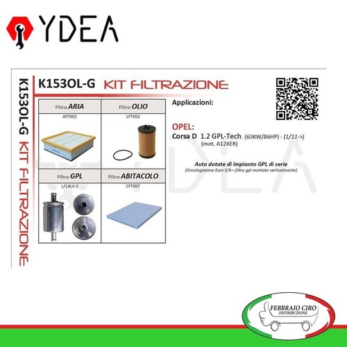 Kit tagliando filtri opel - kit,