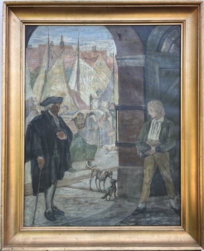 Impressionista scena porto - impressionista, di