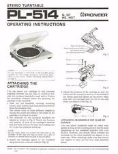 Pioneer giradischi PL-514, originale inglese BA anni 70