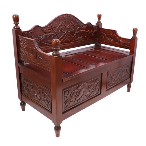 Cassapanca legno mogano - legno,