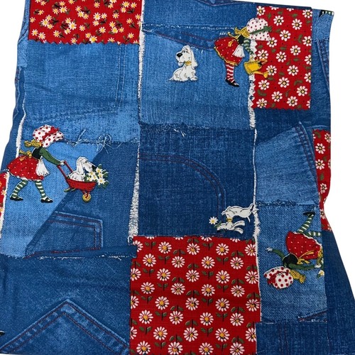 Tessuto floreale denim