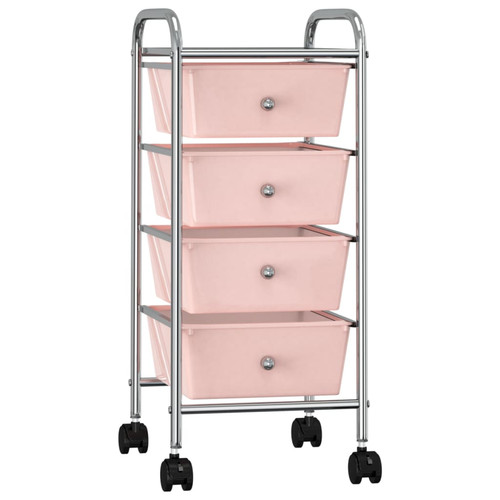 Carrello portaoggetti rosa - carrello,