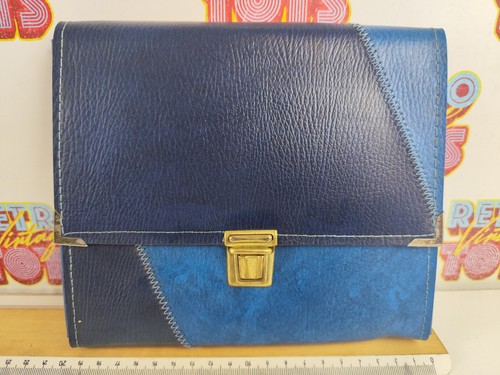 Astuccio vintage eco pelle blu - vintage,