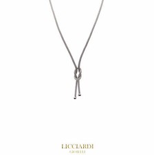 Collana donna coda di volpe con nodo oro bianco 18kt