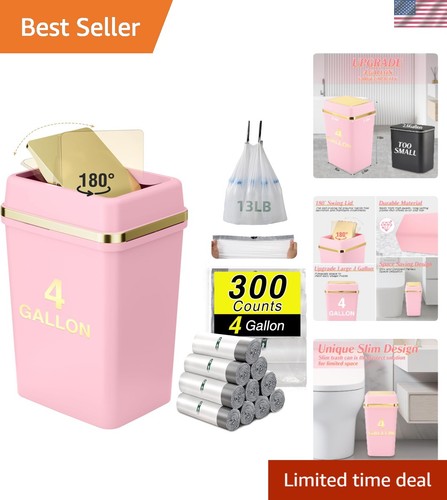 Pattumiera bagno rosa piccola