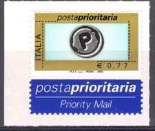 2003 Repubblica Posta Prioritaria 0,77 Euro Celeste Oro Nero Grigio n.2765 MNH*