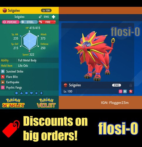 6iv shiny solgaleo pokemon - shiny,