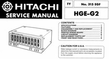 HITACHI HGE-G2, HMA-G2 Schematic Diagrams Service Manual Schaltplan