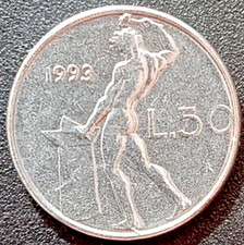 COIN - ITALY 50 LIRE - SHINY