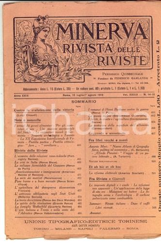 1919 minerva rivista delle - rivista,