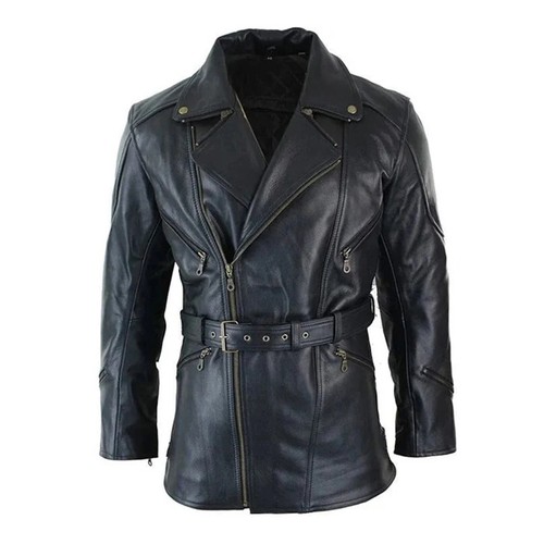 Giacca pelle nera con - pelle,