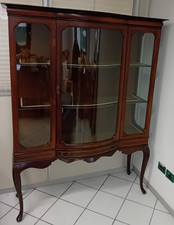 Vetrina cristalliera mogano vetrinetta inglese 900 intarsio 135 x 35 x 180 (h)