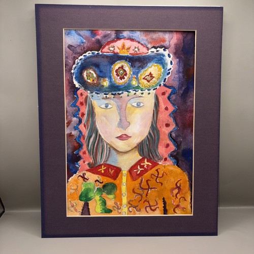 Ritratto acquerello arte naif