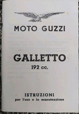 Libretto Istruzioni MOTO GUZZI GALLETTO 192 cc Uso E Manutenz.RISTAMPA Anni 2000