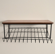 Midcentury teak metal hanging - midcentury,